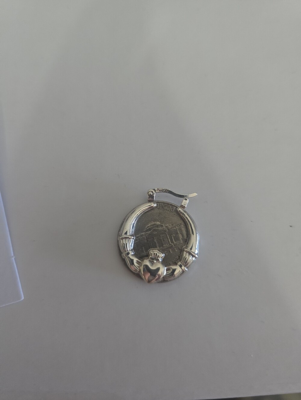 925 Silver Irish Claddagh Hoop Earrings - Picture 8 of 8